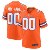 Men's Denver Broncos Orange Mile High Collection 1977 Throwback Custom Game Jersey
