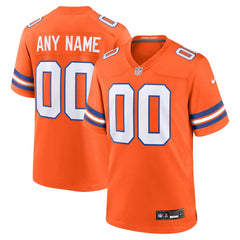 Men's Denver Broncos Orange Mile High Collection 1977 Throwback Custom Game Jersey