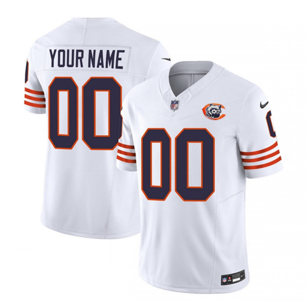 Men's Chicago Bears Active Player Custom 2023 F.U.S.E. White Throwback Limited Stitched Football Jersey