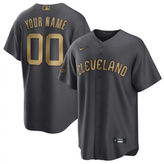 Men's Cleveland Guardians ACTIVE Player Custom 2022 All-Star Charcoal Cool Base Stitched Baseball Jersey