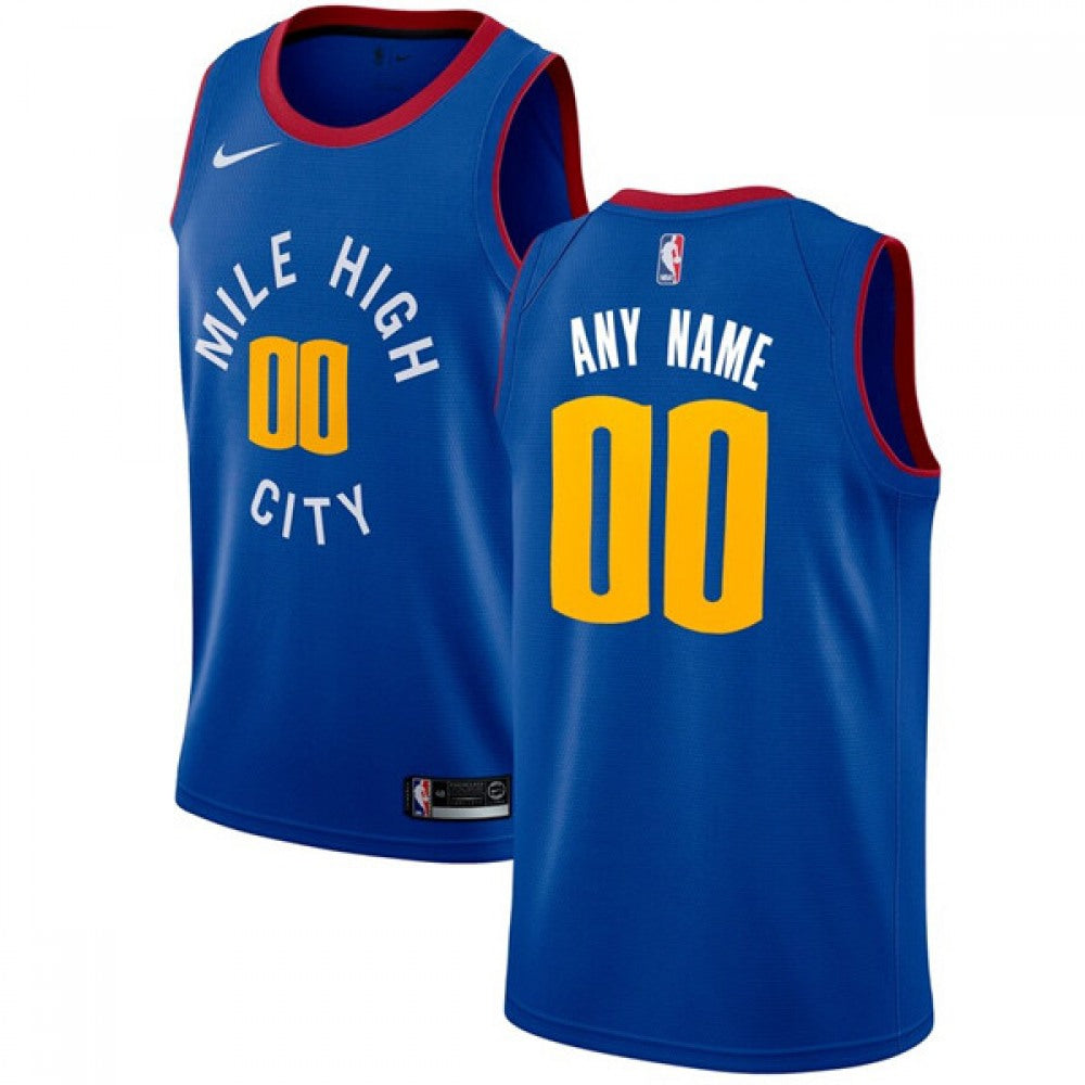 Men's Denver Nuggets Blue Customized Stitched NBA Jersey