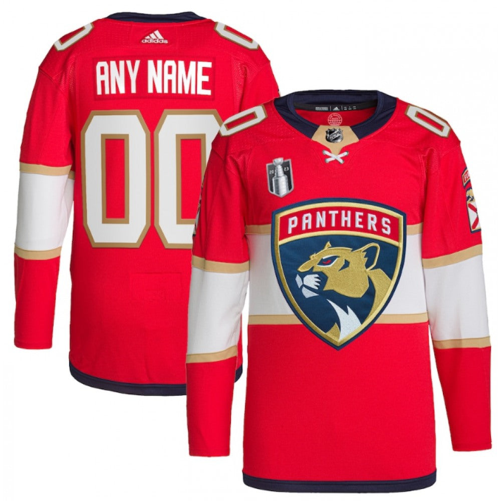 Men's Florida Panthers Active Player Custom Red 2023 Stanley Cup Final Stitched Jersey