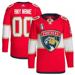 Men's Florida Panthers Active Player Custom Red 2023 Stanley Cup Final Stitched Jersey