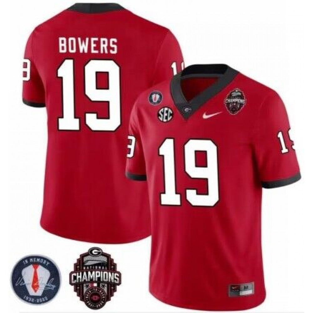 Men's Georgia Bulldogs Custom Red 2022 National Champions Stitched Football Jersey