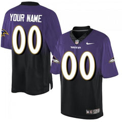 Baltimore Ravens Customized Purple/Black Men's Stitched Elite Fadeaway Fashion NFL Jersey