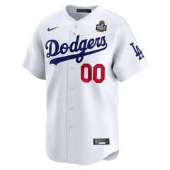 Men's Los Angeles Dodgers White 2024 World Series Home Custom Limited Jersey