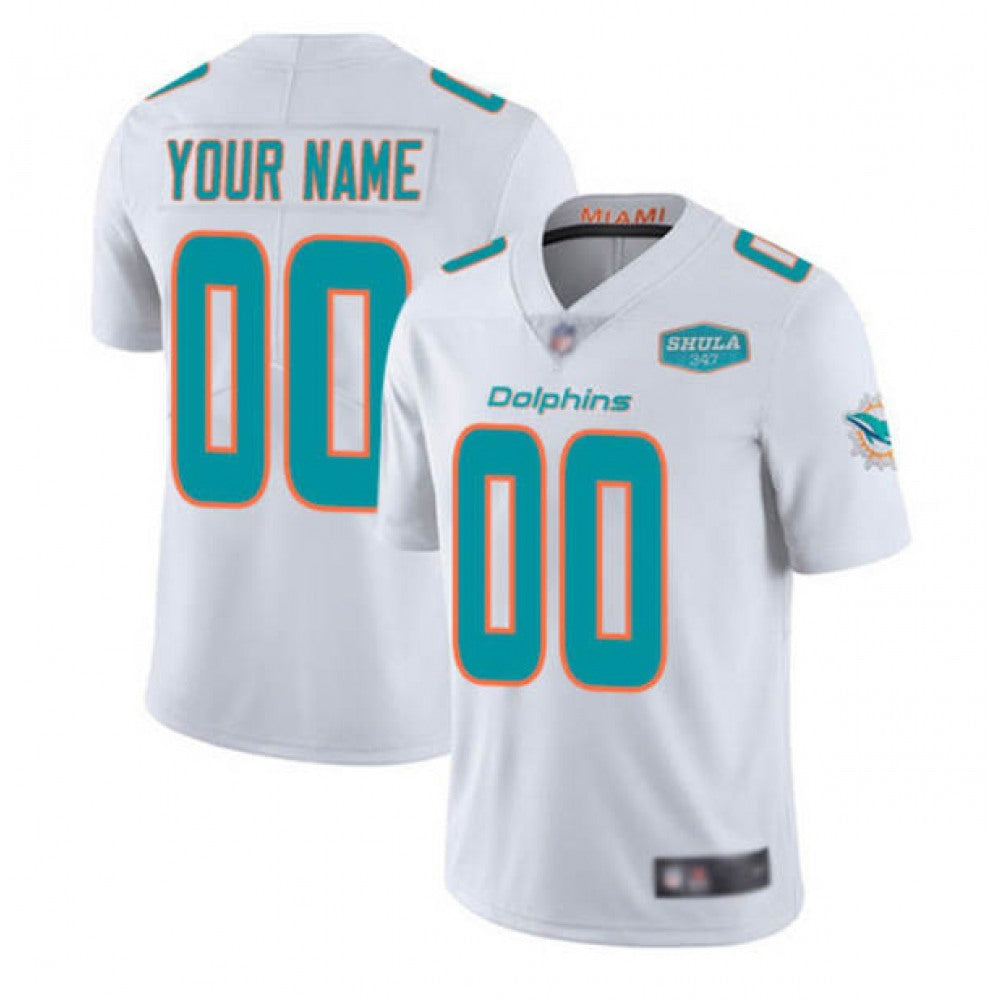 Youth Dolphins Active Players Custom White 347 Shula Patch Vapor Untouchable Limited Stitched NFL Jersey