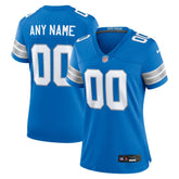 Women's Detroit Lions Blue Custom Game Jersey