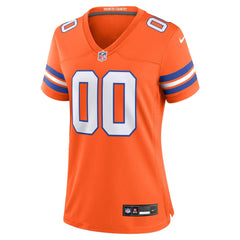 Women's Denver Broncos Orange Mile High Collection 1977 Throwback Custom Game Jersey