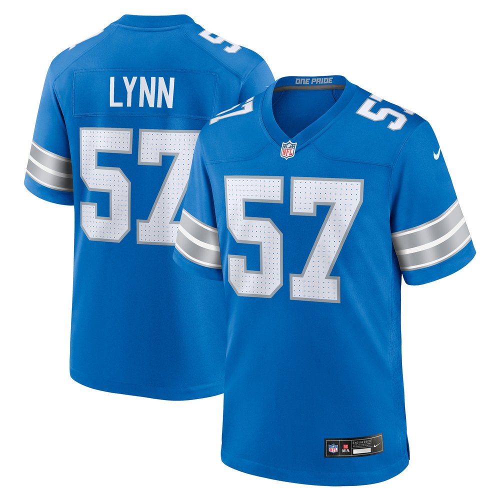 Men's Detroit Lions Nate Lynn Blue Game Jersey 