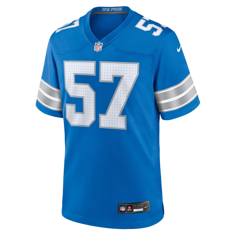 Men's Detroit Lions Nate Lynn Blue Game Jersey 
