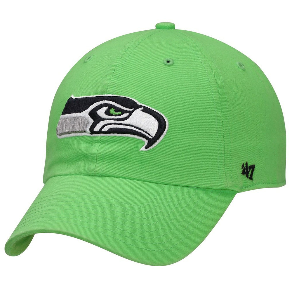 Seattle Seahawks '47 Brand Neon Green Clean Up Adjustable Hat