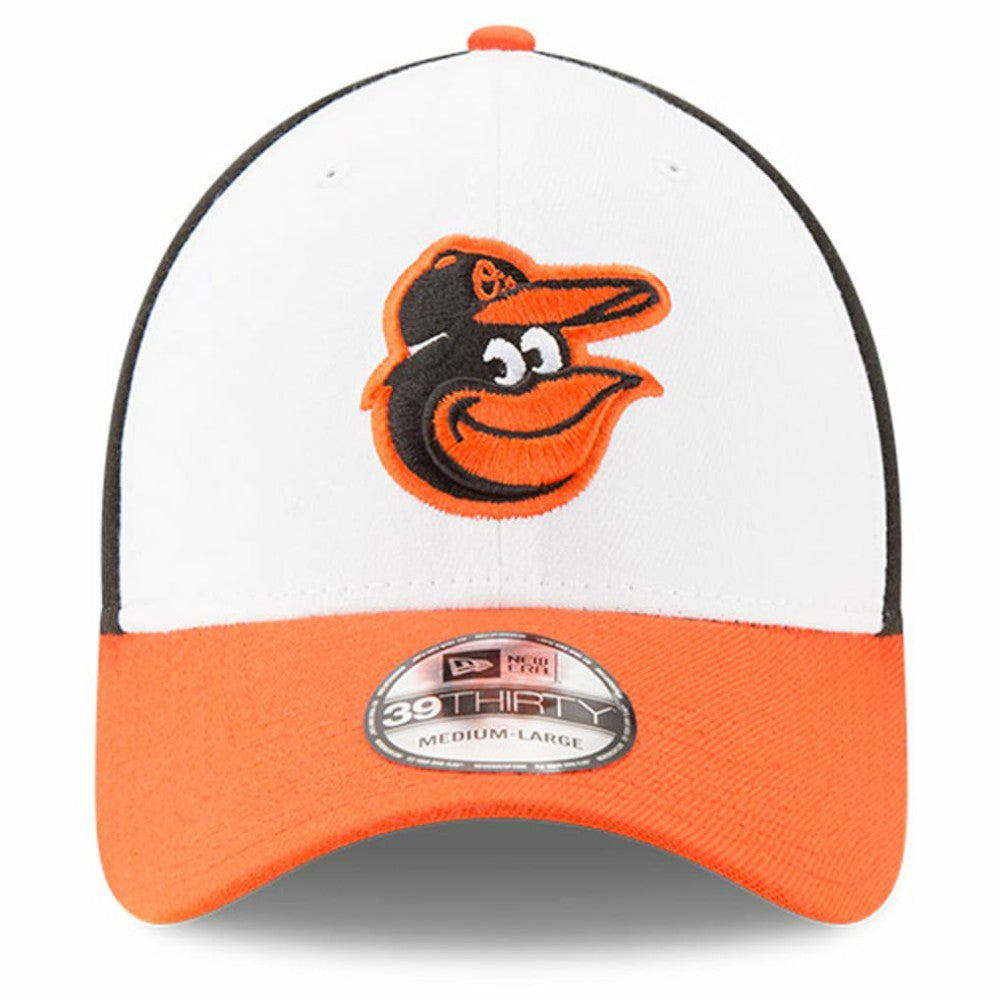 New Era Baltimore Orioles MLB Team Classic Logo 39THIRTY Flex Hat - White/Orange Hats