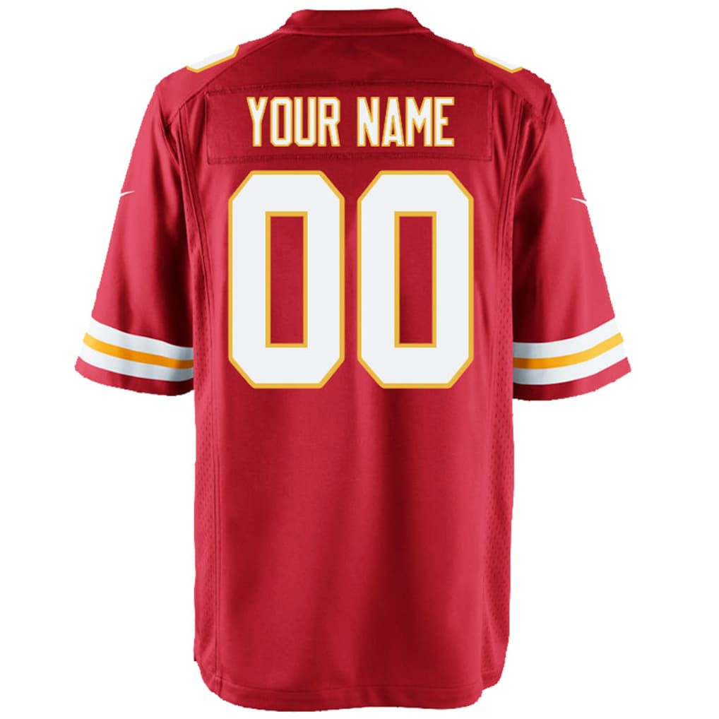 Kansas City Chiefs Youth Custom Game Jersey Red