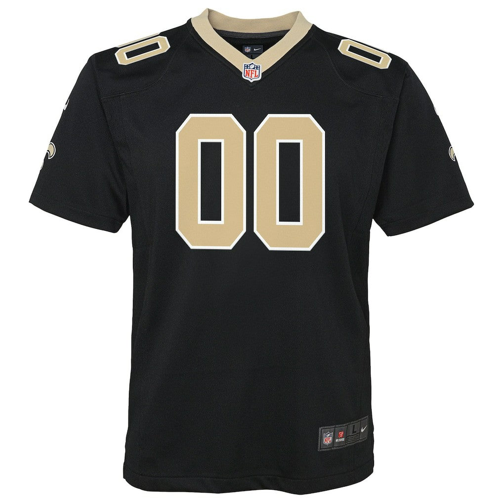 New Orleans Saints Youth Custom Game Jersey Black