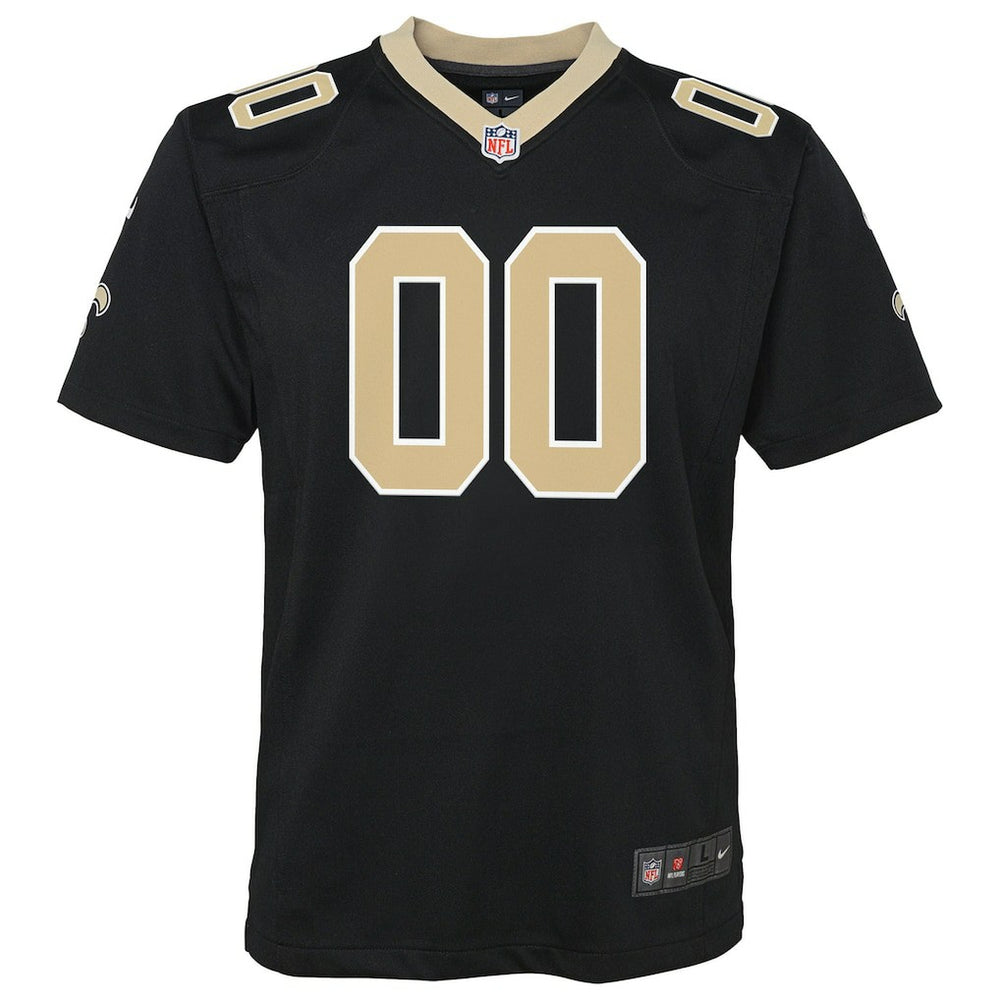 New Orleans Saints Youth Custom Game Jersey Black