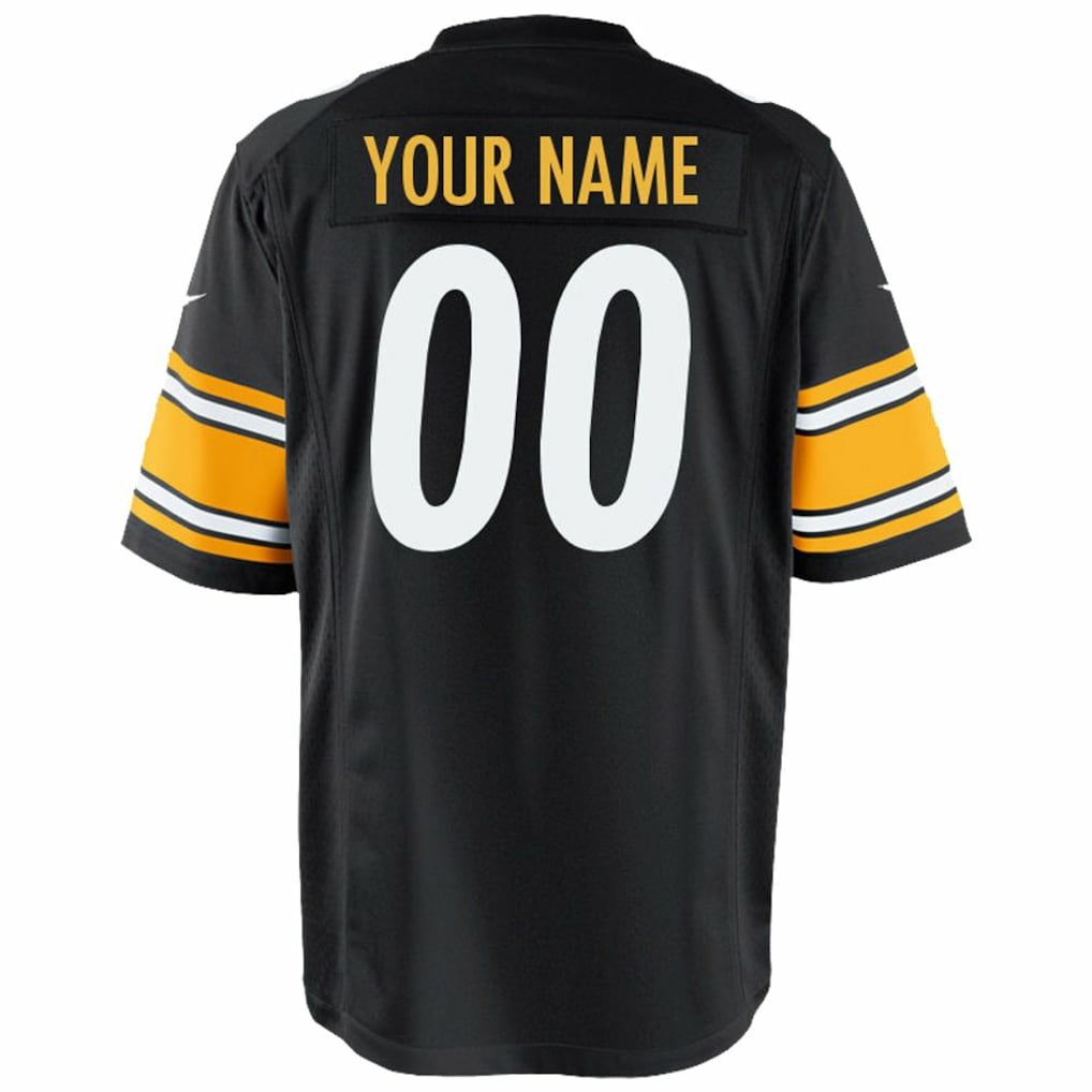 Pittsburgh Steelers Youth Custom Game Jersey Black