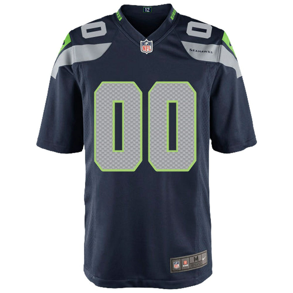 Seattle Seahawks Youth Custom Game Jersey College Navy