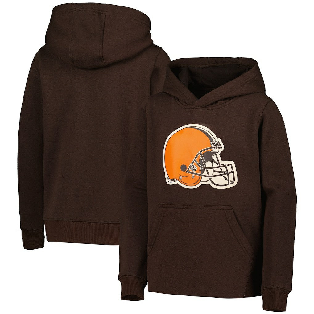 Cleveland Browns Youth Team Logo Pullover Hoodie Brown