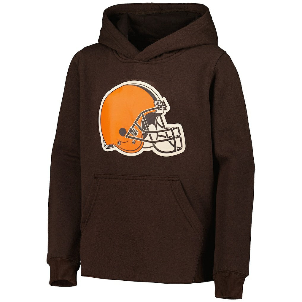 Cleveland Browns Youth Team Logo Pullover Hoodie Brown