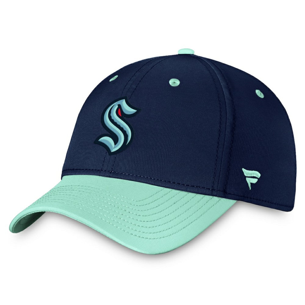 NHL Seattle Kraken Fanatics Authentic Pro Rink Two-Tone Flex Hat – Deep Sea Blue/Light Blue