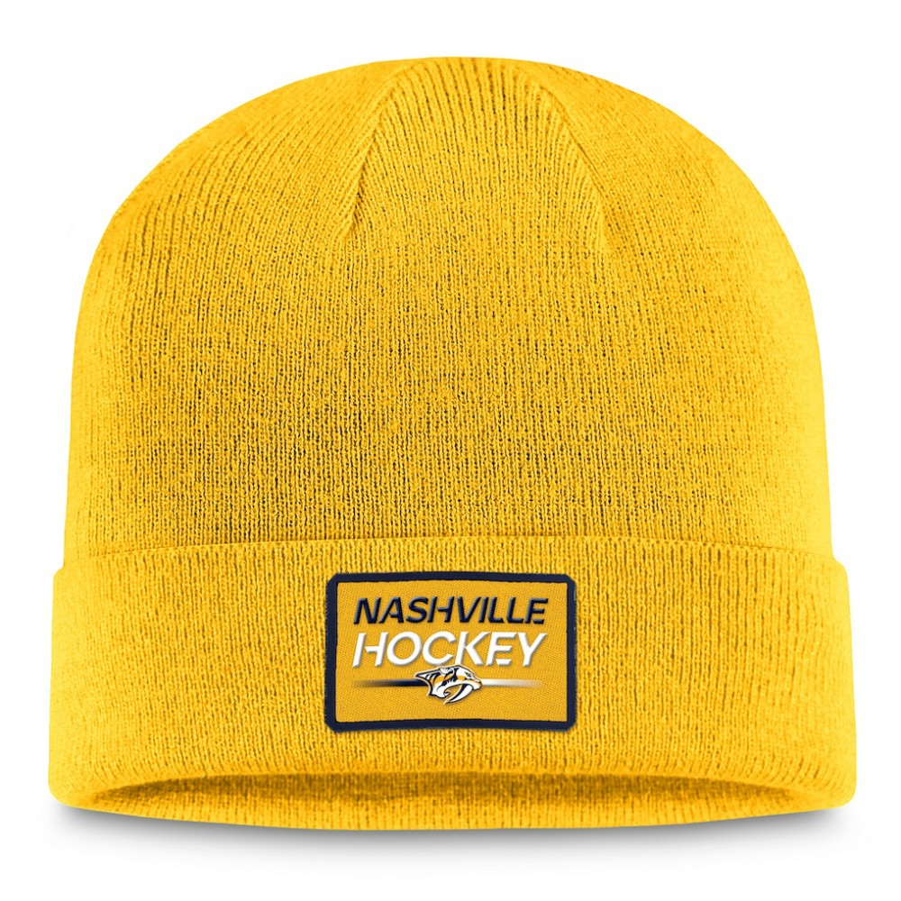 NHL Nashville Predators Fanatics Authentic Pro Cuffed Knit Hat – Gold