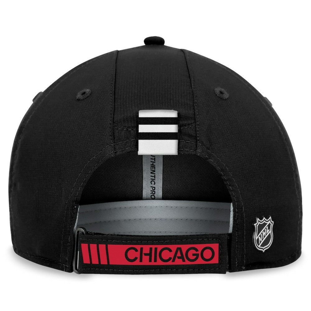 NHL Chicago Blackhawks Fanatics Authentic Pro Rink Adjustable Hat - Black