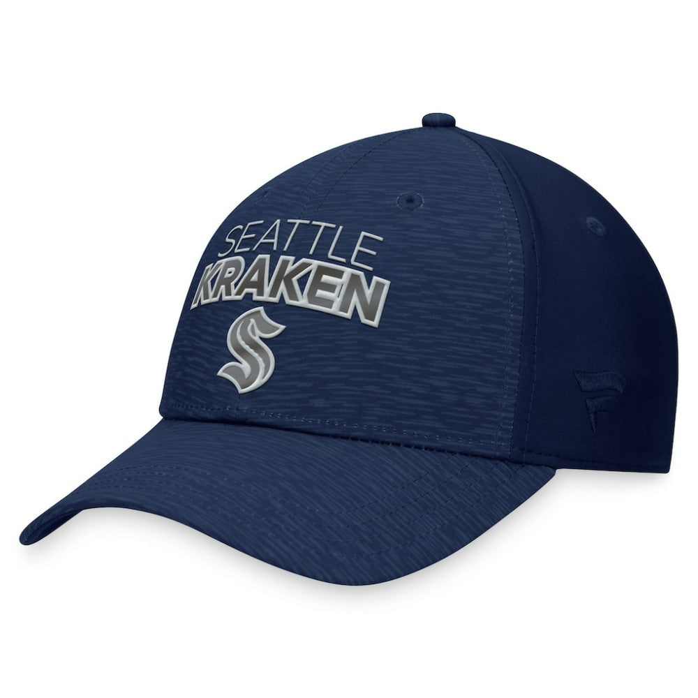NHL Seattle Kraken Fanatics Authentic Pro Road Stack Logo Flex Hat - Deep Sea Blue