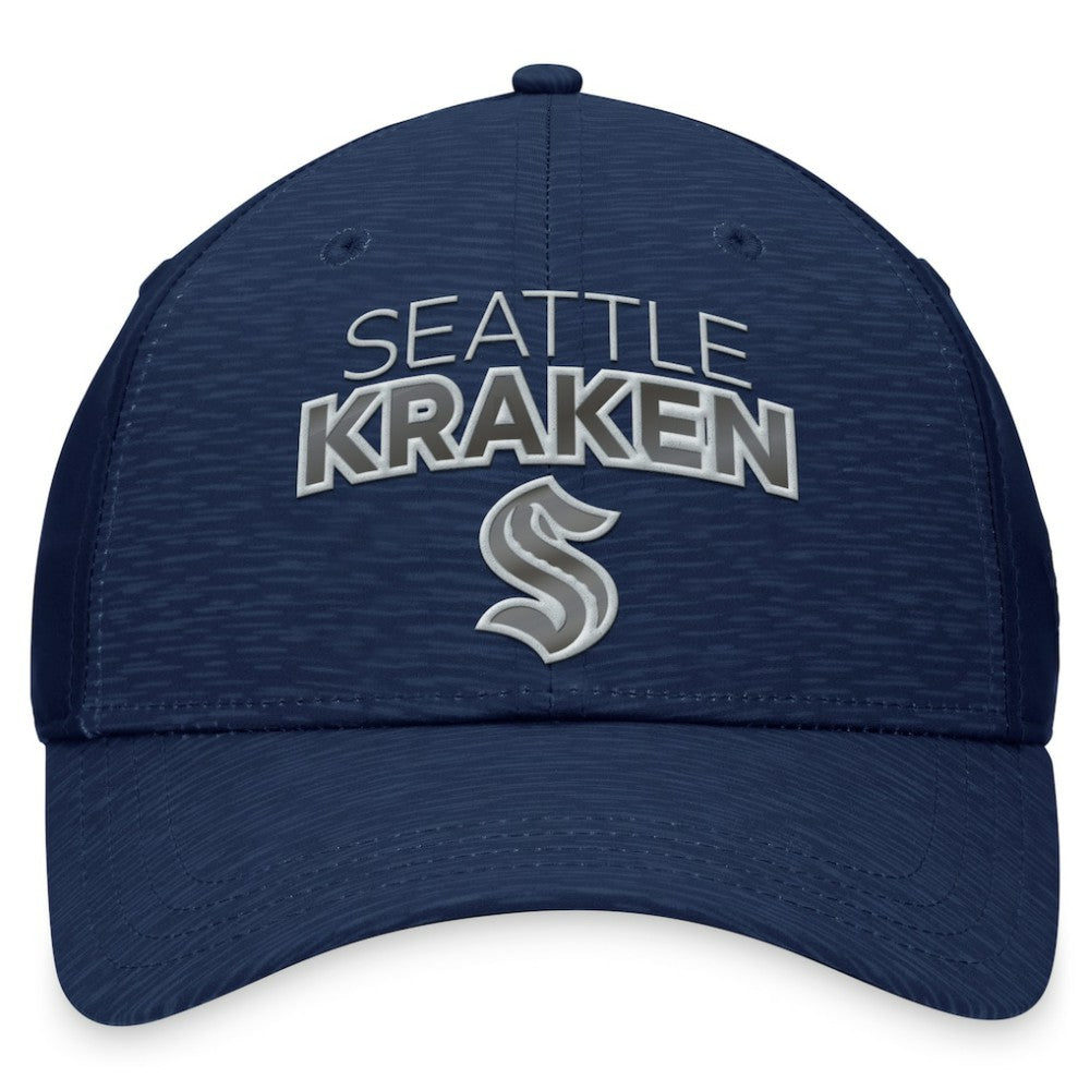 NHL Seattle Kraken Fanatics Authentic Pro Road Stack Logo Flex Hat - Deep Sea Blue