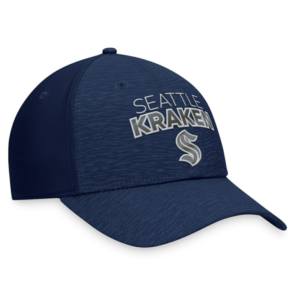 NHL Seattle Kraken Fanatics Authentic Pro Road Stack Logo Flex Hat - Deep Sea Blue