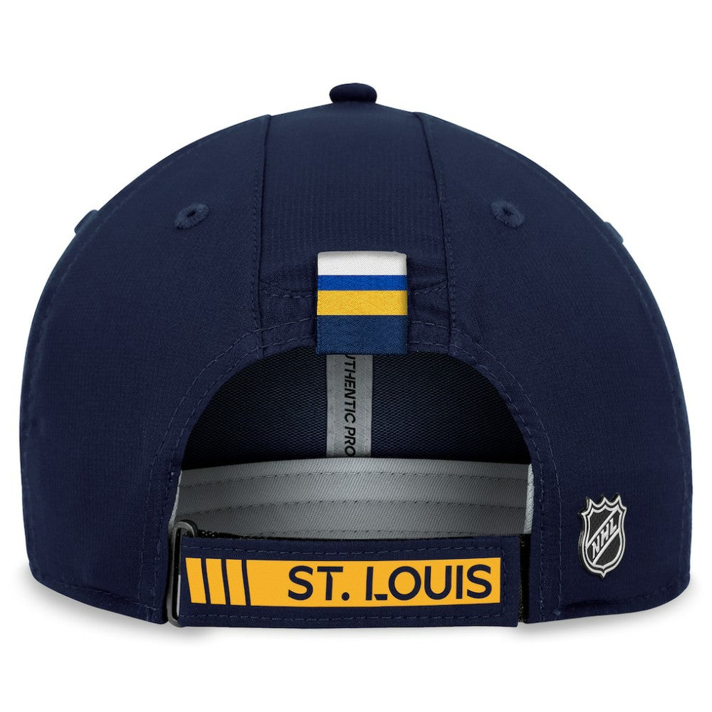 NHL St. Louis Blues Fanatics Authentic Pro Rink Adjustable Hat - Navy