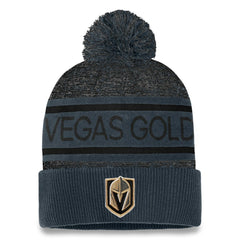 NHL Vegas Golden Knights Fanatics Authentic Pro Cuffed Knit Hat with Pom - Gray