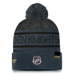 NHL Vegas Golden Knights Fanatics Authentic Pro Cuffed Knit Hat with Pom - Gray