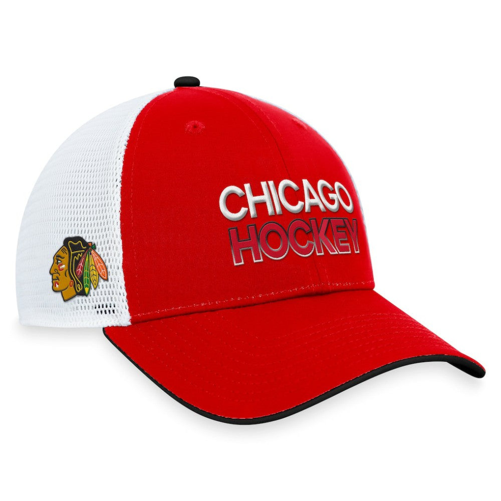 NHL Chicago Blackhawks Fanatics Authentic Pro Rink Trucker Adjustable Hat - Red
