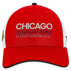 NHL Chicago Blackhawks Fanatics Authentic Pro Rink Trucker Adjustable Hat - Red