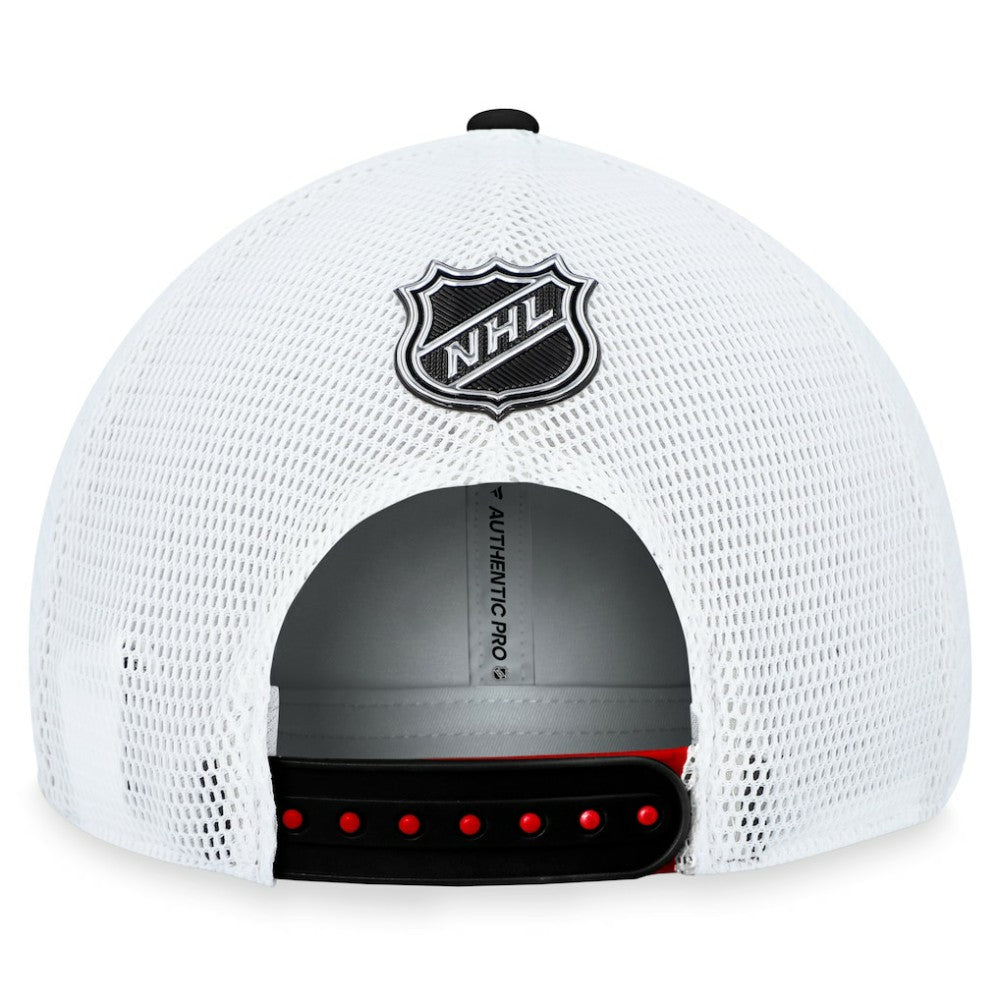NHL Chicago Blackhawks Fanatics Authentic Pro Rink Trucker Adjustable Hat - Red