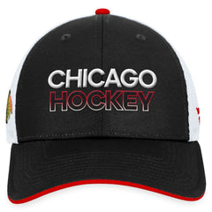 NHL Chicago Blackhawks Fanatics Authentic Pro Rink Trucker Adjustable Hat - Black