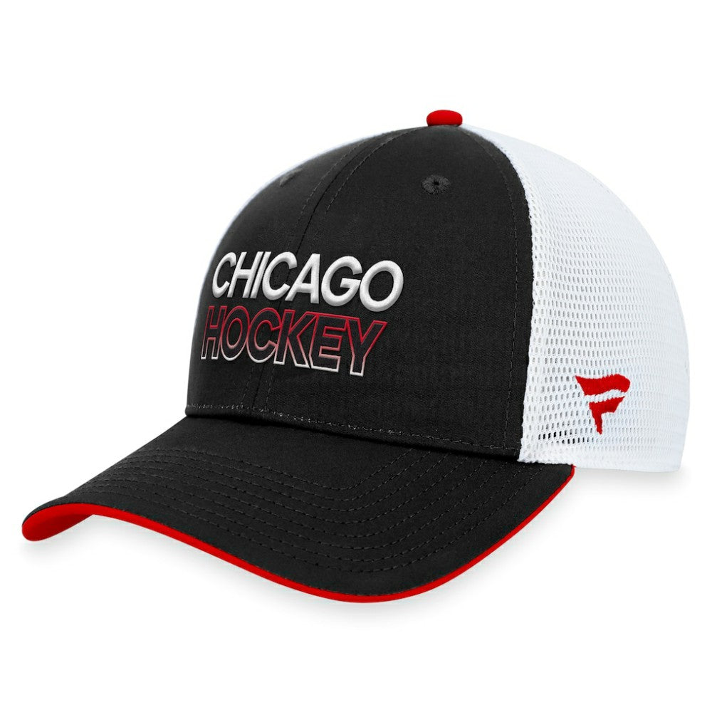 NHL Chicago Blackhawks Fanatics Authentic Pro Rink Trucker Adjustable Hat - Black
