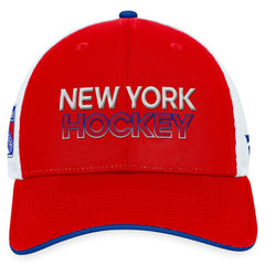 NHL New York Rangers Fanatics Authentic Pro Rink Trucker Adjustable Hat - Red