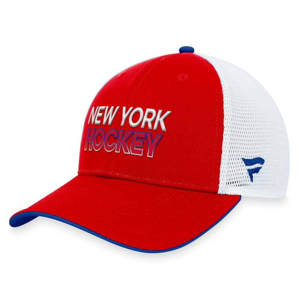 NHL New York Rangers Fanatics Authentic Pro Rink Trucker Adjustable Hat - Red