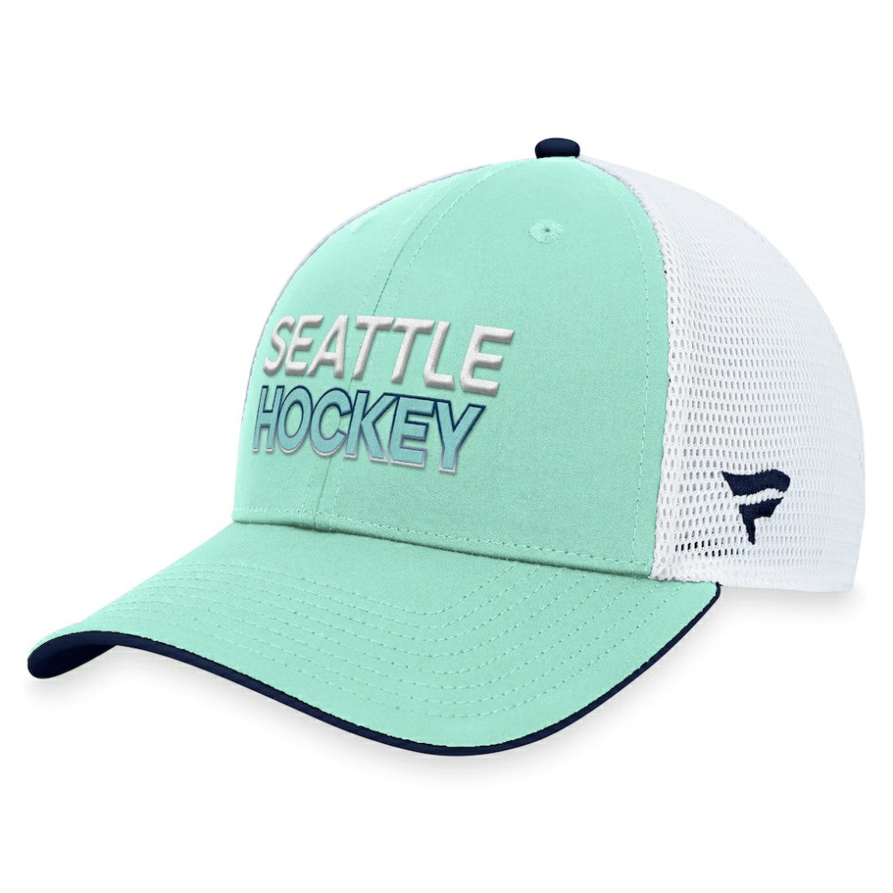 NHL Seattle Kraken Fanatics Authentic Pro Rink Trucker Adjustable Hat - Light Blue