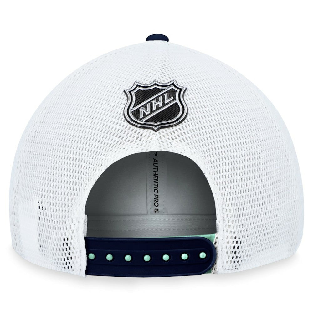 NHL Seattle Kraken Fanatics Authentic Pro Rink Trucker Adjustable Hat - Light Blue