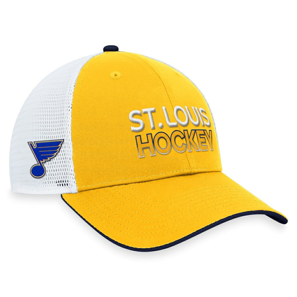NHL St. Louis Blues Fanatics Authentic Pro Rink Trucker Adjustable Hat - Gold
