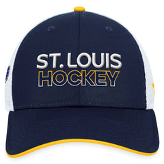 NHL St. Louis Blues Fanatics Authentic Pro Rink Trucker Adjustable Hat - Navy