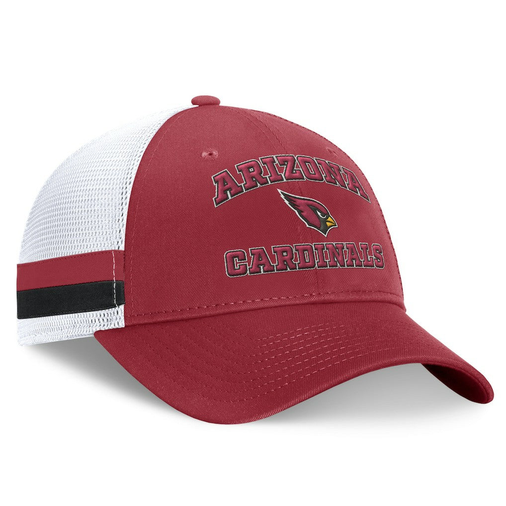 Arizona Cardinals Fundamentals Side Stripe Trucker Adjustable Hat Cardinal/White