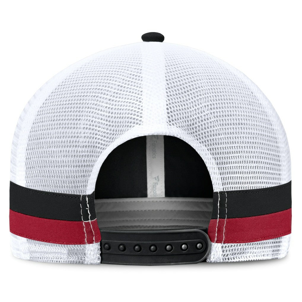Atlanta Falcons Fundamentals Side Stripe Trucker Adjustable Hat Black/White