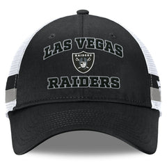 Las Vegas Raiders Fundamentals Side Stripe Trucker Adjustable Hat Black/White