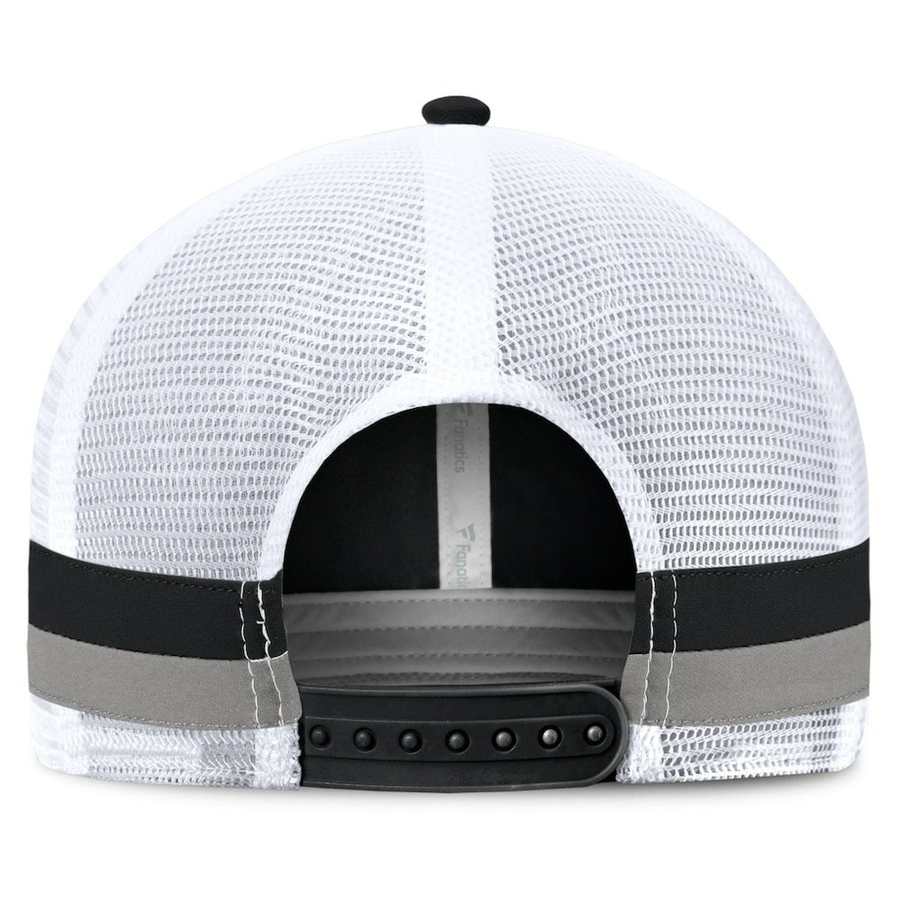 Las Vegas Raiders Fundamentals Side Stripe Trucker Adjustable Hat Black/White