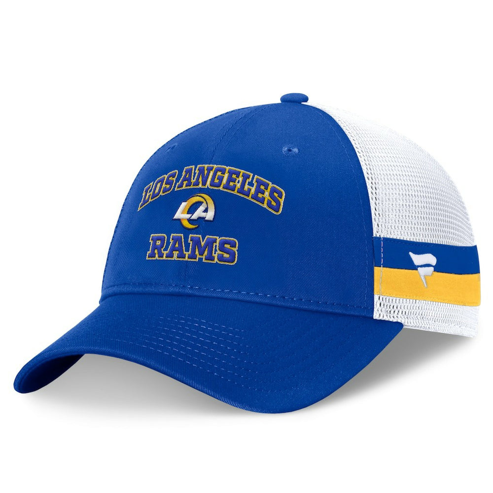 Los Angeles Rams Fundamentals Side Stripe Trucker Adjustable Hat Royal/White