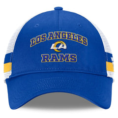 Los Angeles Rams Fundamentals Side Stripe Trucker Adjustable Hat Royal/White